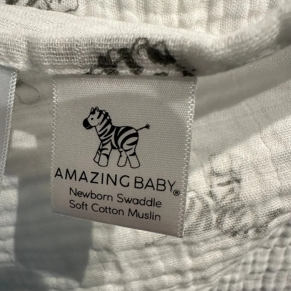 Amazing Baby Newborn Swaddle Muslin Zebra Print Nursery Premium Cotton